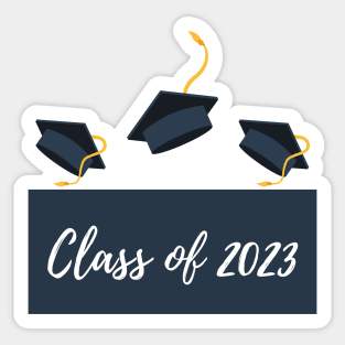 Class Of 2023. Navy, Gold and White Graduation 2022 Design. Sticker